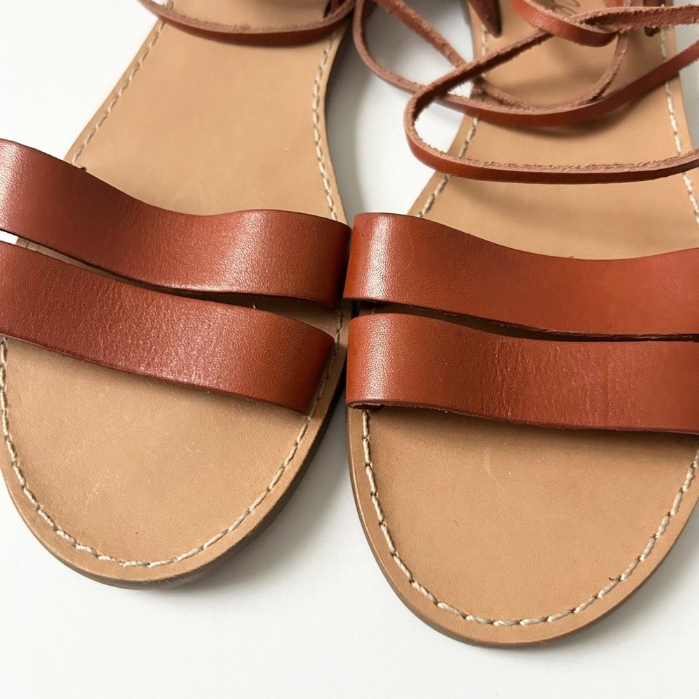 Women’s Lace-Up Ankle Strap Sandals in Brown - Picture 3 of 9